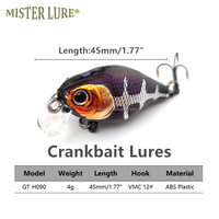MISTER LURE 4.5cm 4g Leurre dur japonais en plastique, Mini Minnow, Leurre de pêche Lipnus Crank Bait
