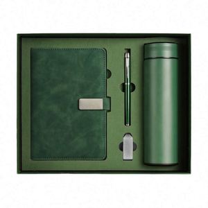 Sets de Regalo de Cuadernos de Piel Sintética PU Corporativos al por Mayor con Botella, Cuaderno de Lujo Personalizable A5, Caja de Regalo con Bolígrafo y USB - Product Image 1