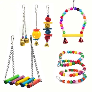 6 Pack <strong>Parrot</strong> <strong>Toy</strong> Set Bird <strong>Toys</strong> Swing Colorful Beads Bells Bird Products Hanging <strong>Toys</strong>