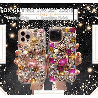 Étui de téléphone portable de luxe antichoc en TPU+PC avec motif renard scintillant pour 6 7 8 X XR XS 11 12 13 14 15 16 sans support
