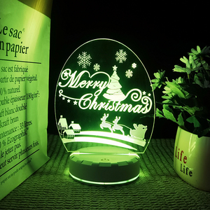Nouvelle base de recharge 2025 avec motif de Noël pour la décoration intérieure personnalisée du festival de Noël, lumière de nuit LED - Product Image 2