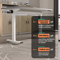 Bureau pliable électrique à hauteur réglable à moteur unique, plateau en MFC E0, table ergonomique assis-debout pour poste de travail à domicile