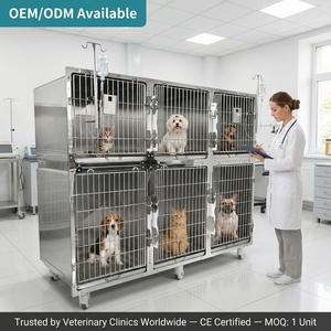 Cage pour chien premium en acier inoxydable dotée d'une construction durable et d'un espace confortable pour les animaux pour des soins améliorés - Product Image 6