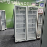 Vitrine réfrigérée en verre pour supermarché, avec cadre noir à fermeture automatique, en verre trempé, pour supermarché, restaurant, hôtel, bar, supérette