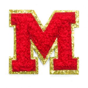 Patchs en tissu décoratifs autocollants à paillettes et lettres en chenille, broderie personnalisée pour vêtements, t-shirts, sweats à capuche, patchs brodés 3D thermocollants - Product Image 5