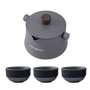 Hike Mount Aluminum Alloy Tea <b>Set</b> 2.0L Portable Outdoor Camping Teaware With 3 Cups Lightweight Foldable - Product Image 4