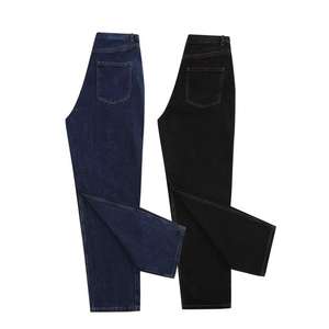 Jeans baggy brodés sur mesure pour hommes Pantalons de <span class=keywords><strong>skate</strong></span> amples pour grands garçons Hiver été Lavé Bleu foncé Tissu en coton Décontracté Léger - Product Image 3