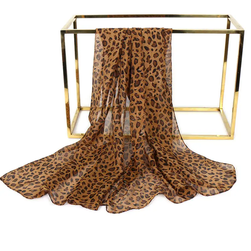 New Fashion Damen Sonnenschutz schal kleiner Seiden schal All-Match kleiner Chiffon Spot Leoparden muster Gaze Schal