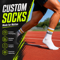 Chaussettes de sport mi-mollet en coton tricoté respirant pour hommes, avec bande textile personnalisée, idéales pour le basketball et l'athlétisme
