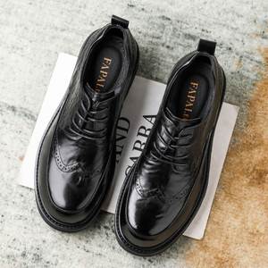 Zapatos Oxford Brogue de Cuero Genuino con Acabado a Mano de Diseñador de Lujo 2025, Transpirables, Ligeros, con Suela Gruesa, para Negocios - Product Image 6