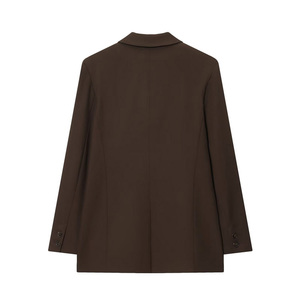 Conjunto de Blazer y Pantalones Rectos Holgados de Color Sólido Wenshuo con Logotipo Personalizado, Directo de Fábrica, Moda Femenina - Product Image 2