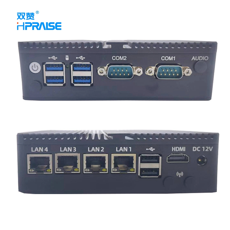 J4125 J1900 безвентиляторный VPN маршрутизатор межсетевой сервер 6 USB 4 LAN Nuc мини промышленный компьютер поддержка wins 10