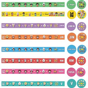 Cintas Adhesivas con Estampado de Personajes de Dibujos Animados <span class=keywords><strong>TinyTAN</strong></span>, Cintas Washi Fáciles de Rasgar, Pegatinas para Diario, Pegatinas Decorativas Hechas a Mano para Agendas - Product Image 5
