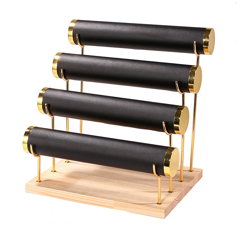 four layers black leather
