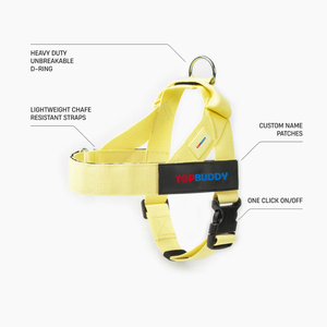 Tali rompi anjing kuning jala lembut, rompi nyaman bersirkulasi tali kekang hewan peliharaan untuk anjing kecil sedang - Product Image 2