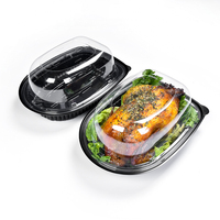 Boîte d'emballage alimentaire en plastique Sunzza, boîte à poulet rôti jetable, emballage micro-ondable en PP, boîte d'emballage pour ailes de poulet