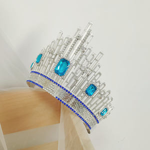 มงกุฎคริสตัลใสขนาดใหญ่สำหรับงานประกวดนางงามจักรวาล อุปกรณ์เสริมผม มงกุฎปรับได้สำหรับงานแต่งงานและคอสเพลย์ - Product Image 4