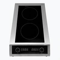 Compatibilité universelle en acier inoxydable pour cuisinière à induction commerciale à double brûleur 220-240V avec prise en charge de tous les ustensiles de cuisine OEM/ODM