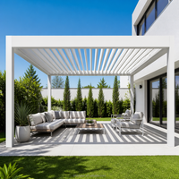 Pérgola de Aluminio a Medida con Estructura con Recubrimiento en Polvo, Gazebo para Proyectos Comerciales al Aire Libre, Uso en Balcones y Jardines