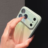 Coque de téléphone antichoc en verre avec fenêtre large dégradée brillante pour iPhone 17 16 Pro Max