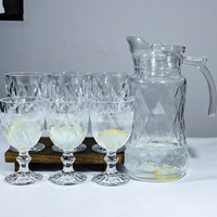 Prix d'usine – Ensemble théière en verre transparent de style tropical contemporain, carafe et pichet à eau froide en verre