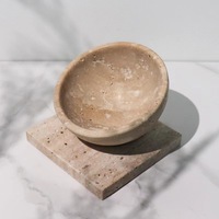 Vase en pierre de marbre naturel travertin bol à sauce rond fleur vert bassin de plantes d'intérieur plateau de Pot de fleur en croissance