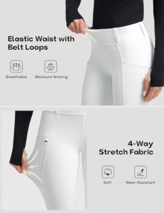 Pantalon d'équitation pour femme Beisite, taille haute, coupe skinny, assise intégrale <span class=keywords><strong>avec</strong></span> poches, 80% polyester 20% élasthanne, modèle VS - Product Image 3