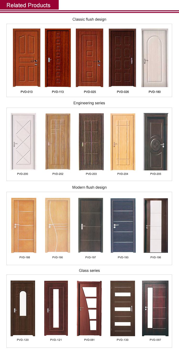 Economic House Apartment Door with 5mm MDF board Hinged Interior Bedroom door Painting Free MDF Door
