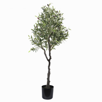 Grand Olivier Artificiel Réaliste de 180-280 cm avec Fruits Noirs, Plante Artificielle en Pot pour Décoration Intérieure, Personnalisable (1,5m, 1,8m, 2,4m, 2,7m)