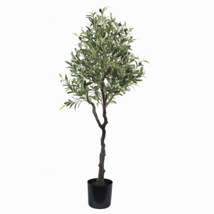 Albero di Ulivo Artificiale Realistico di Grandi Dimensioni 180-280 cm con Frutti Neri, Pianta Finta con Vaso per Decorazione Interna, Personalizzabile 5ft 6ft 8ft 9ft - Product Image 4