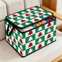 Nouveau produit à succès en stock : Boîte de rangement en non-tissé imprimée sur le thème de Noël, bac de rangement directement du fabricant