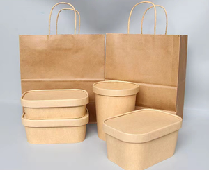 Sacs en papier kraft pour la restauration rapide, produits jetables biodégradables, vente en gros, logo personnalisé, respectueux de l'environnement - Product Image 3