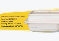 Anti-val 1100ml Wegwerp Lunchbox met Deksel Biologisch afbreekbaar Maïszetmeel + PP Ecologisch Verantwoord Afhaallocatie Bento Box