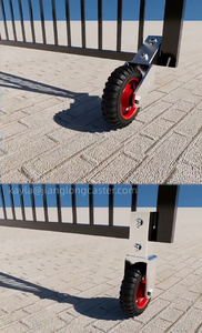 Roue de <span class=keywords><strong>portail</strong></span> <span class=keywords><strong>coulissant</strong></span> robuste de 8 pouces, roue en caoutchouc, <span class=keywords><strong>roulettes</strong></span> <span class=keywords><strong>pour</strong></span> portails de ferme, roue rigide <span class=keywords><strong>pour</strong></span> portails tubulaires - Product Image 6