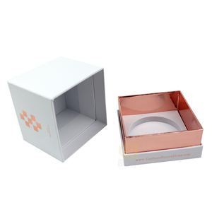 Dong Guan la caja cuadrada de cartón de lujo blanco vela con Rose oro Foiling logotipo - Product Image 3