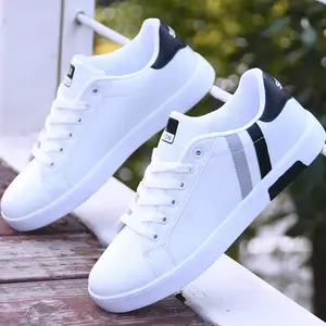 Adit Hot Selling 2023 Men Flat Shoes Lace-up Comfortable White Shoes for Male Top Quality Casual Shoes EVA PU Rubber OEM Logo