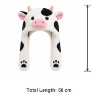 Chapeau de vache en peluche avec cornes et cache-oreilles |   Chapeau d'hiver en peluche douce personnalisé OEM en gros pour enfants