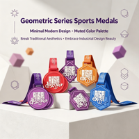Ensemble de médailles de récompense en silicone 3D gaufré multicolore avec texture mate premium - Conception personnalisée OEM pour les clubs sportifs