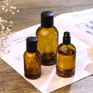 Boîte avec logo personnalisé Flacon de parfum de 30ml Couleur ambre claire 50ml 100ml Flacon de parfum en verre à sertir - Product Image 6