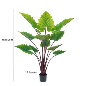 Jardín Decoración del hogar 150 cm Plástico Arco Iris Taro Simulación artificial Verdor Alocasia Plantas en maceta - Product Image 2