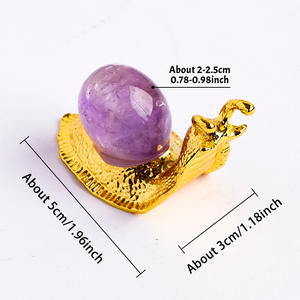 Venta al por mayor de Adorno de <span class=keywords><strong>Caracol</strong></span> de Piedra Amatista Brasileña Natural Pulida para Decoración del Hogar, Sanación de Chakras y Meditación - Product Image 2