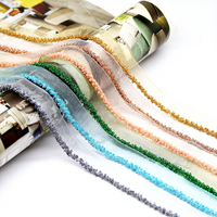 Ruban en organza orné de perles de verre multicolores, ruban de dentelle perlée pour robe de mariée, vêtement, chaussures, sac, accessoires de couture DIY