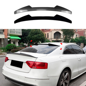 Audi A5 8T Coupe <b>Rear</b> <b>Spoiler</b> Piano Black Carbon Fiber Texture Ducktail Trunk Lip 2007-2016 - Product Image 1