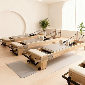 Máquina Profesional de Entrenamiento de Yoga, Cama de Pilates Comercial para Estudio, Ajustable, Telescópica, de Roble Blanco Premium - Product Image 1