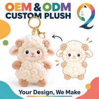 Fabricant d'animaux en peluche personnalisés, breloques en peluche de 11 cm brodées en forme de mouton de dessin animé, jouets en peluche, pendentifs de sac