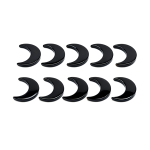 Nửa mặt trăng hình dạng Cabochon mịn đánh bóng lỏng màu đen Onyx Agate đá quý bán buôn số lượng lớn giá nhà máy trực tiếp - Product Image 3