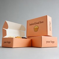 Boîte en papier personnalisée pour pâtisseries, gâteaux, biscuits, donuts, brownies, avec design imprimé et logo UV estampé or, vente en gros 2026