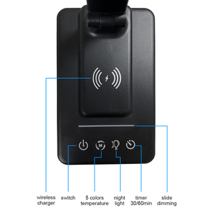 Lampe de văn phòng USB đọc nghiên cứu ánh sáng sang trọng điều khiển cho nghiên cứu làm việc LED gấp bảng Bàn đèn với sạc không dây sạc - Product Image 4