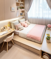 Ensemble de chambre à coucher moderne HJY, armoire de rangement, disposition scientifique pour salon/chambre/salle à manger, petits espaces (matériel MDF)