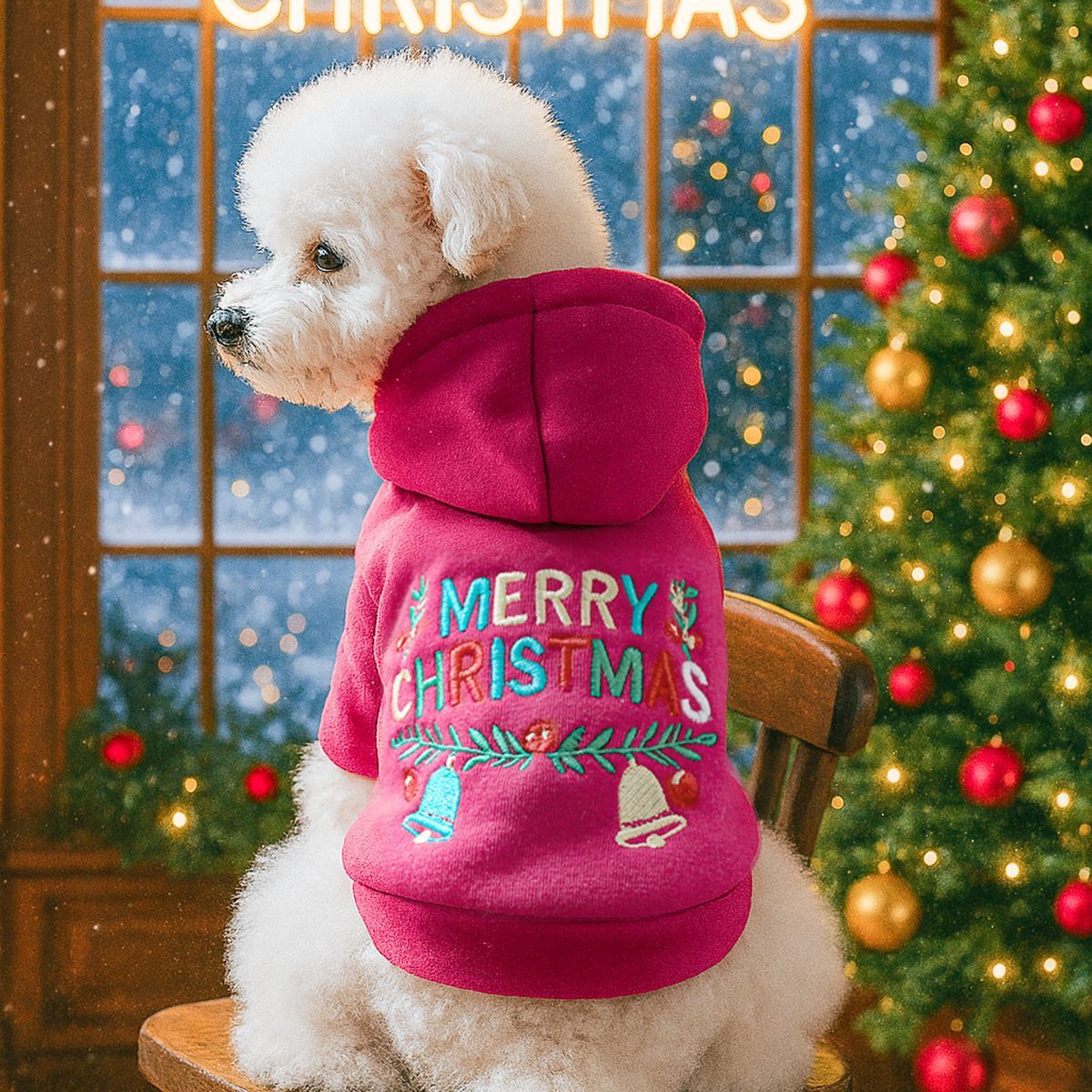 Christmas Bell Hat Hoodie - Red